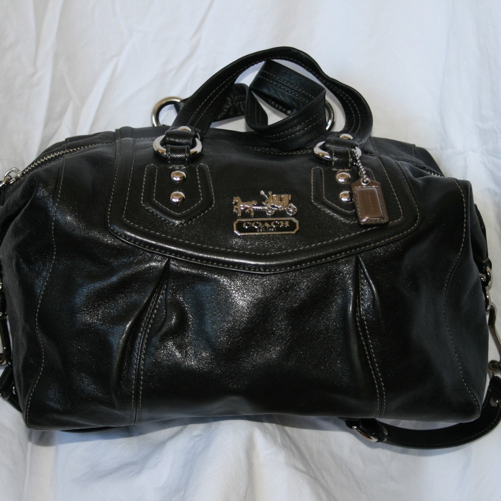 Coach Black Leather Sabrina Satchel