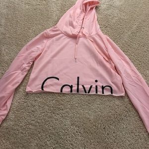 Pink cropped hoodie