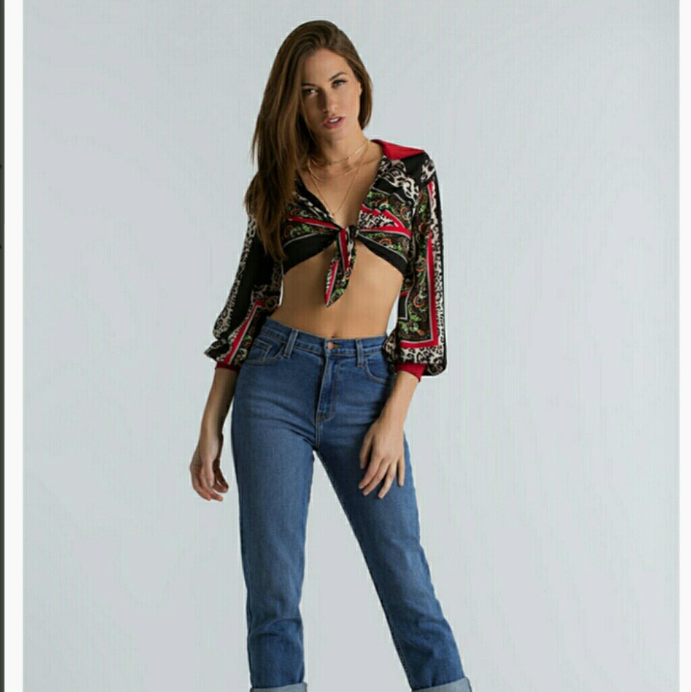 Wild Thing Tied Cropped Blouse