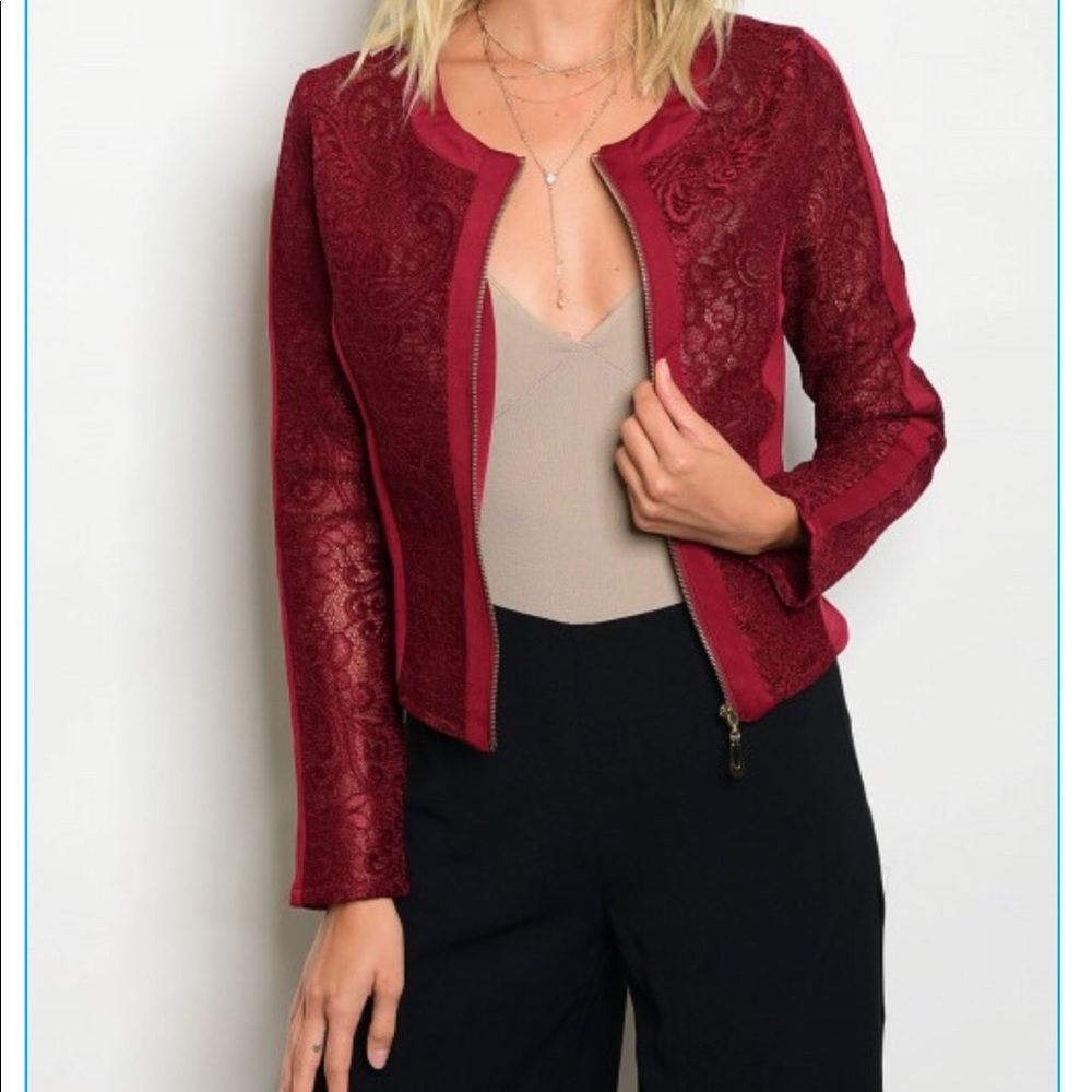 🆕 Burgundy Lace Jacket