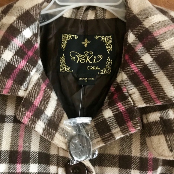 YOKI COLLECTION ? VINTAGE NWOT PLAID COAT. - Picture 2 of 8