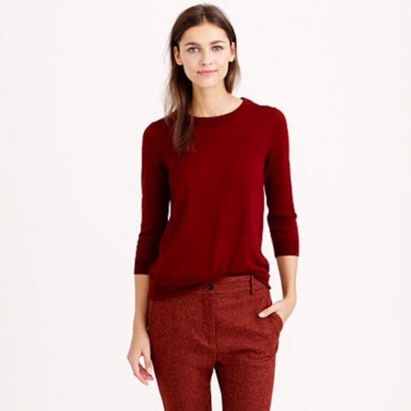 J. Crew Sweaters - ❌SOLD❌J.Crew Brick Red Merino Wool TIPPI Sweater