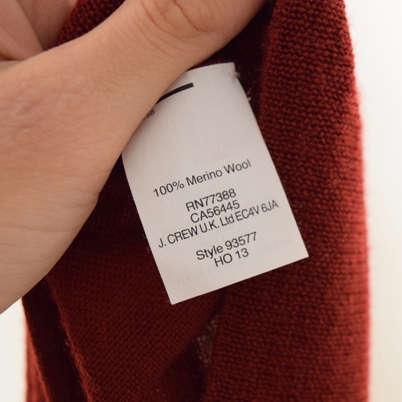 ❌SOLD❌J.Crew Brick Red Merino Wool TIPPI Sweater - Picture 6 of 6