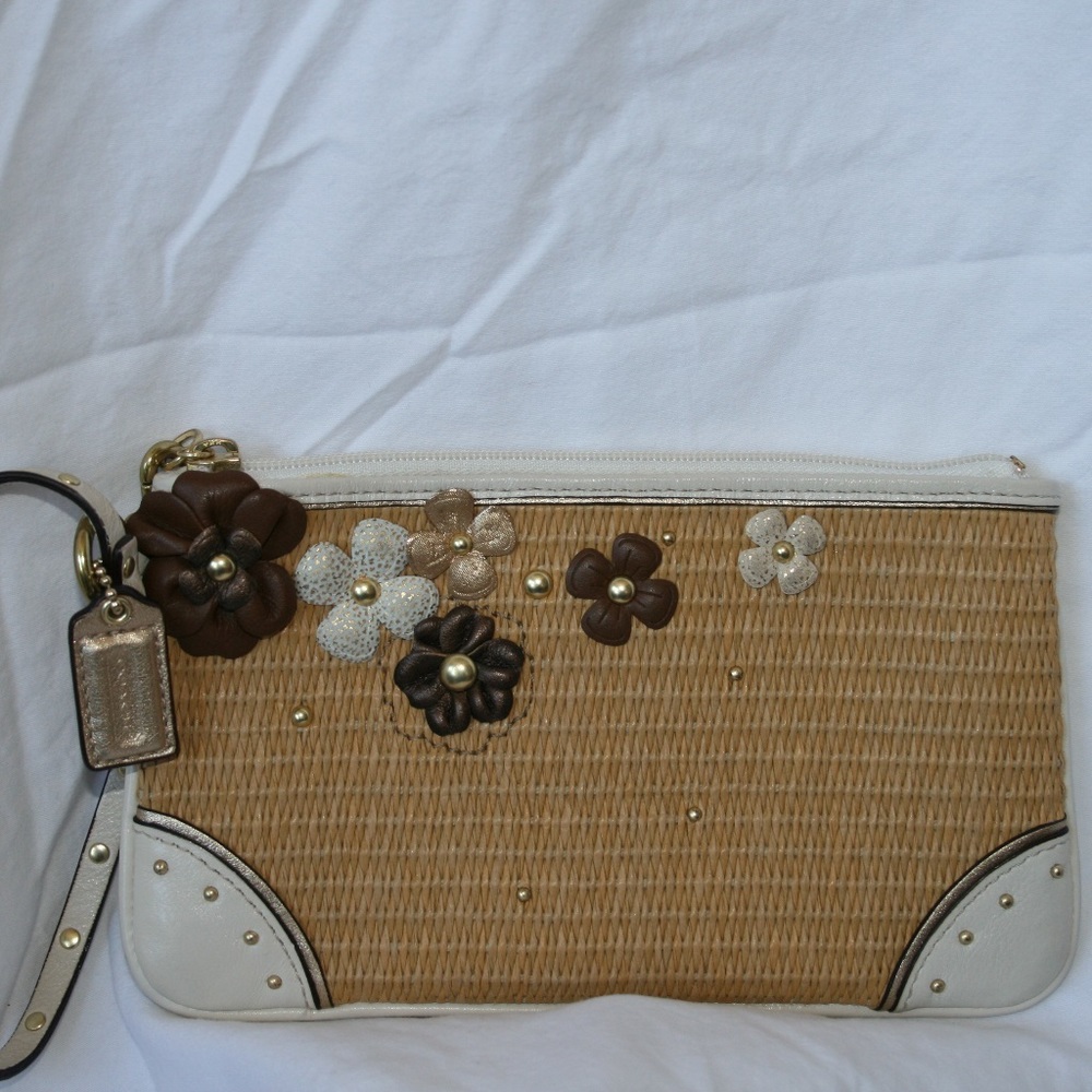 Coach Straw Wristlet
