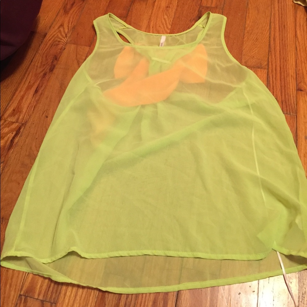 See-through tank top with bow