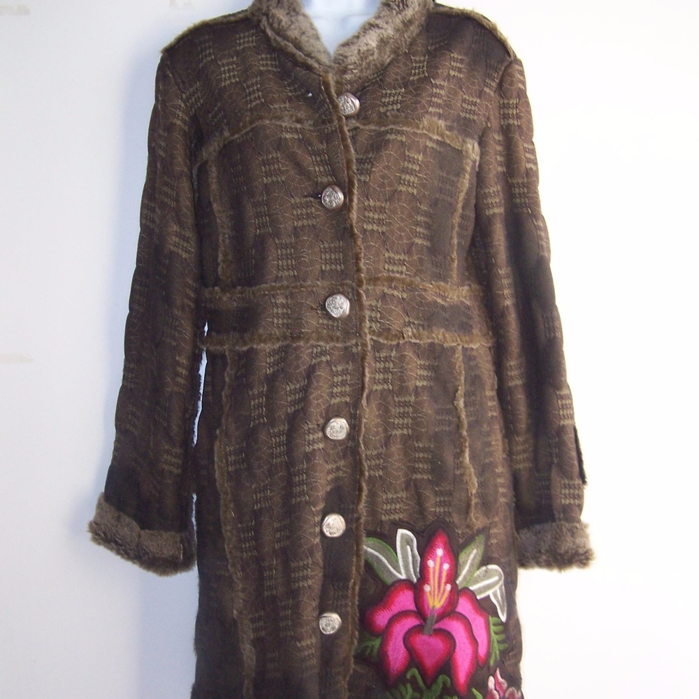 Custo Barcelona Long Brocade Coat  40  US6