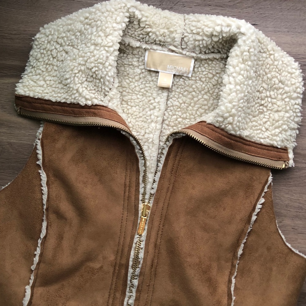 Michael Kors faux tan suede vest size small