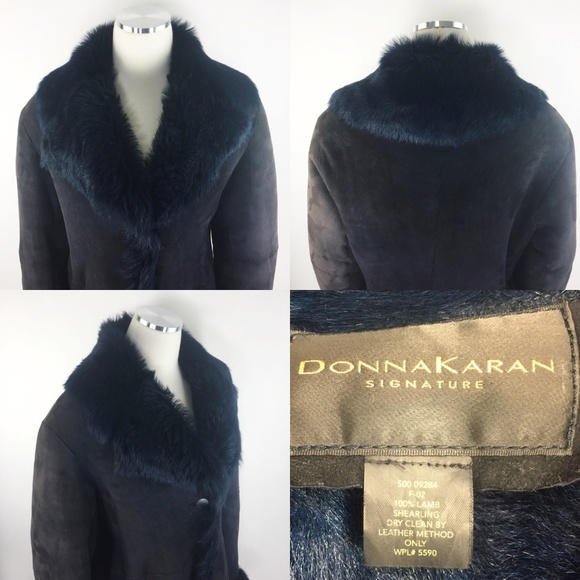 Donna Karan Toscana Fur Lamb Shearling Duster Coat - Picture 8 of 8