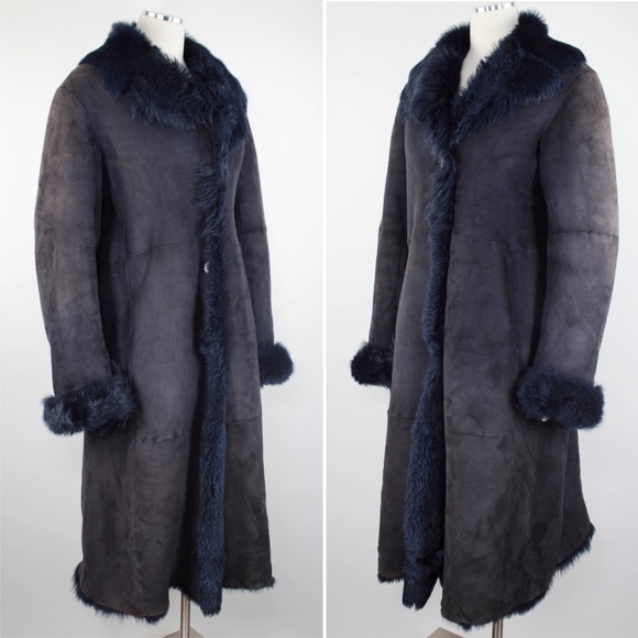 Donna Karan Toscana Fur Lamb Shearling Duster Coat - Picture 4 of 8
