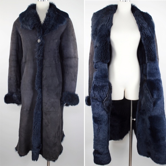 Donna Karan Toscana Fur Lamb Shearling Duster Coat - Picture 2 of 8