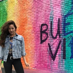 Vintage Acid Wash Small Blue Jean Jacket