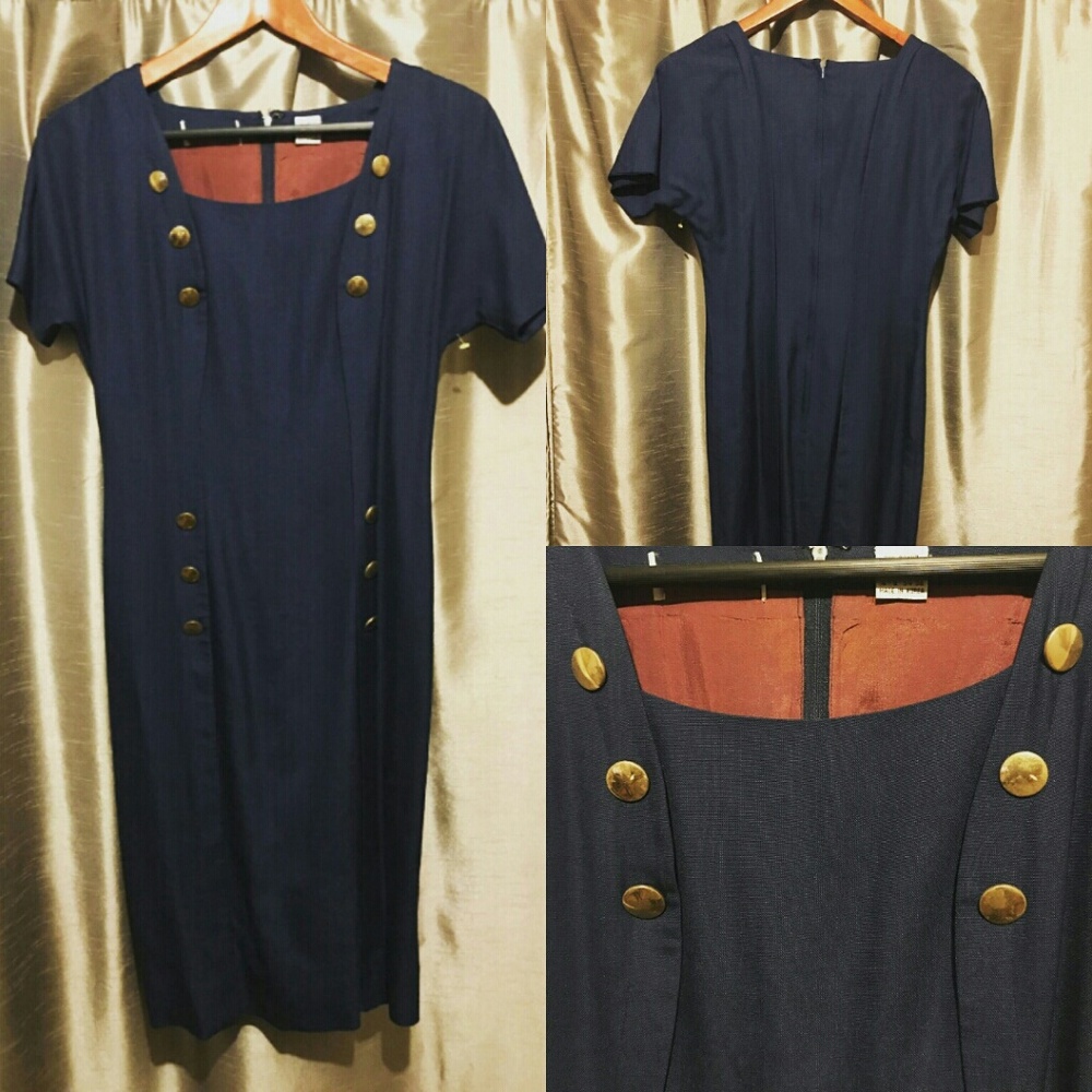 80s Vintage Nautical Dress