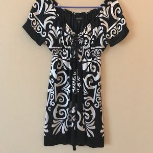 Bebe dress.  Black and white.  Silk spandex.