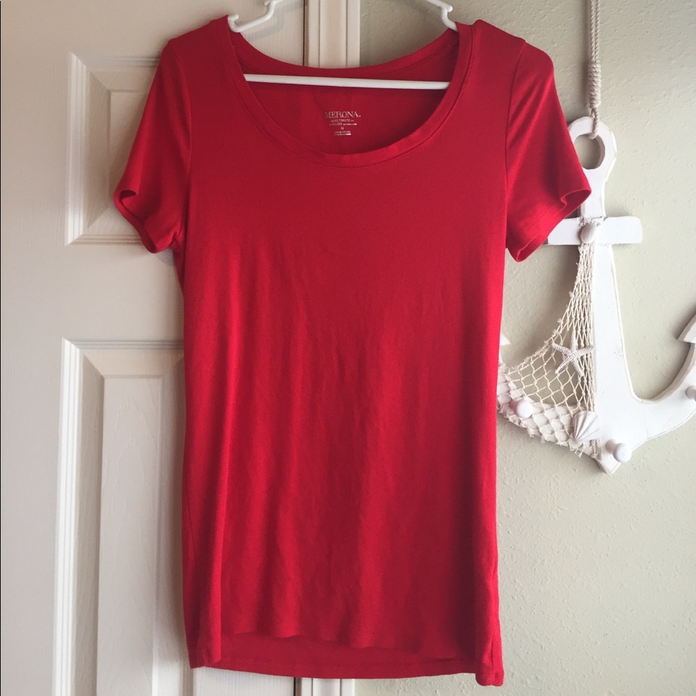 Bright Red Scoop Neck 🌈