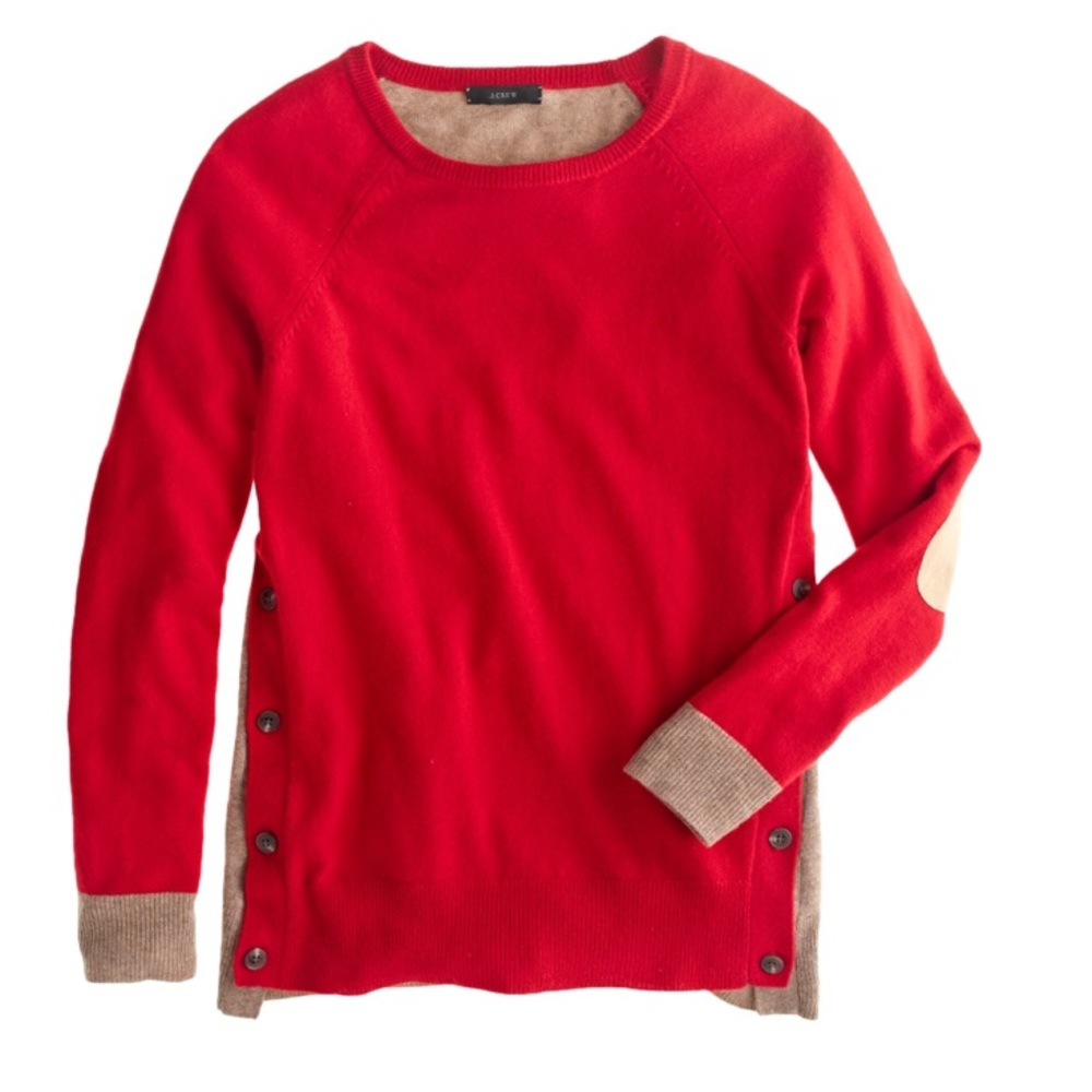 J. Crew Colorblocked Side Button Sweater