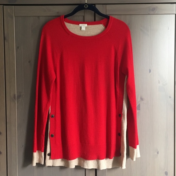J. Crew Colorblocked Side Button Sweater - Picture 3 of 7