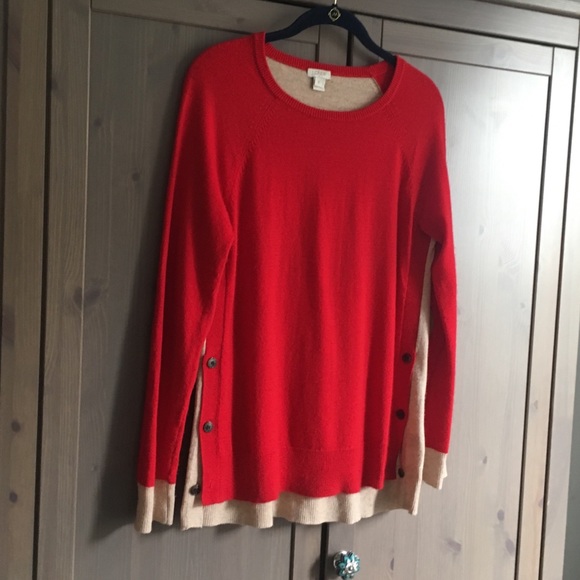 J. Crew Colorblocked Side Button Sweater - Picture 4 of 7