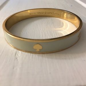 Kate Spade White Cream Gold Bangle Bracelet.