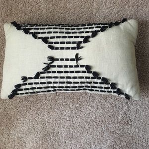 Black and Tan fringed pillow