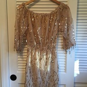 Gold Tassel Sequin Dress - New without tags