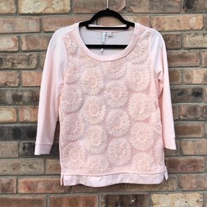 LC Lauren Conrad Pink detailed Sweatshirt