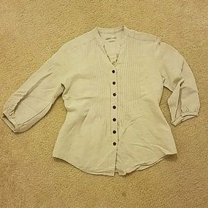 Women's Van Heusen tan button up top