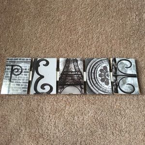 Black and white peace sign decor