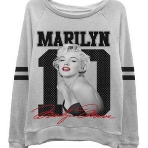 Gray Marilyn Monroe Jersey Sweatshirt -L