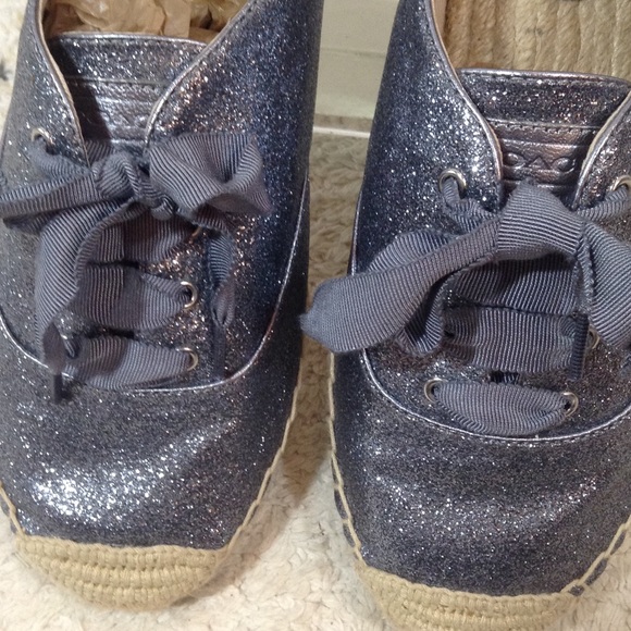 $$⬇️Coach silver sparkle espadrilles - Picture 6 of 7