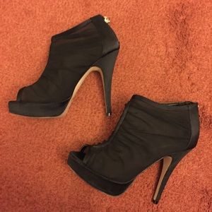 Chinese Laundry Black Peep-Toe Stiletto Booties