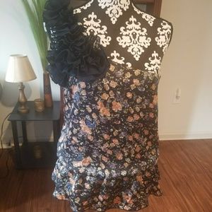 One shoulder Floral top