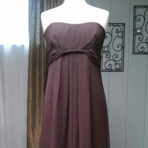 Chiffon Floor Lenth Dress | Truffle Brown Size 14