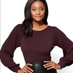 New York & Company Pleated Sleeve Sweater
