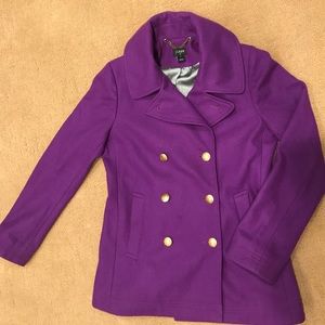 J Crew size 4 purple Pea coat