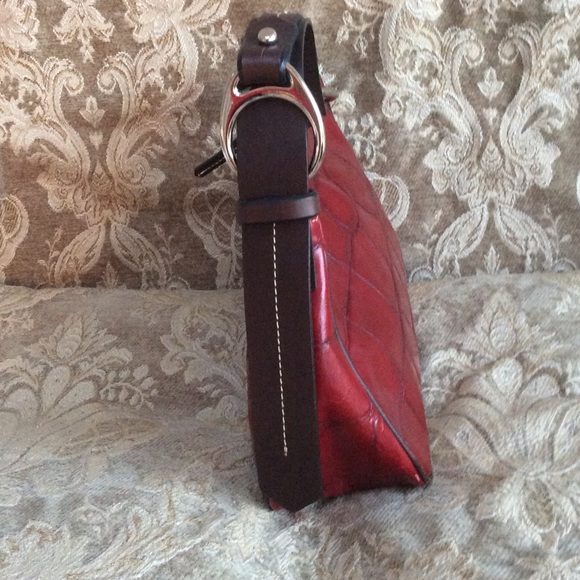 Dooney and Bourke Croco Embossed Leather Hobo - Picture 3 of 8