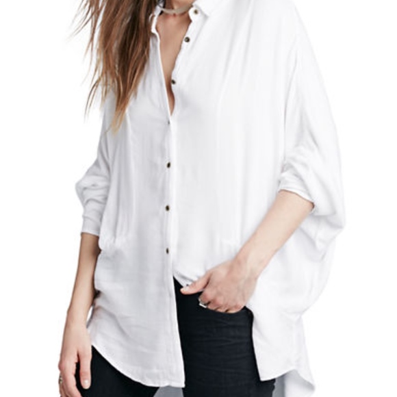 sheer white button down