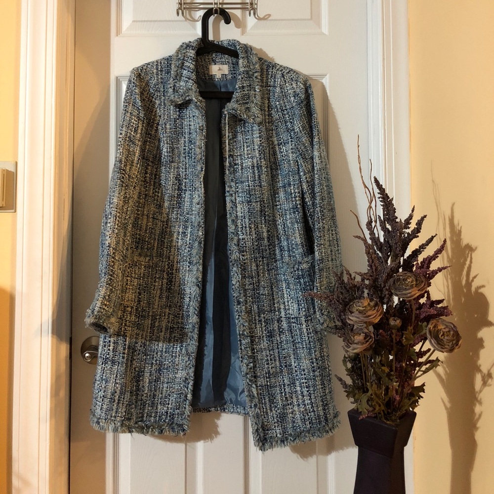G&B CHANON Long Blue Knitted Sweater