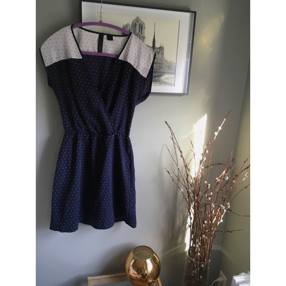 NWOT Navy Dot Dress