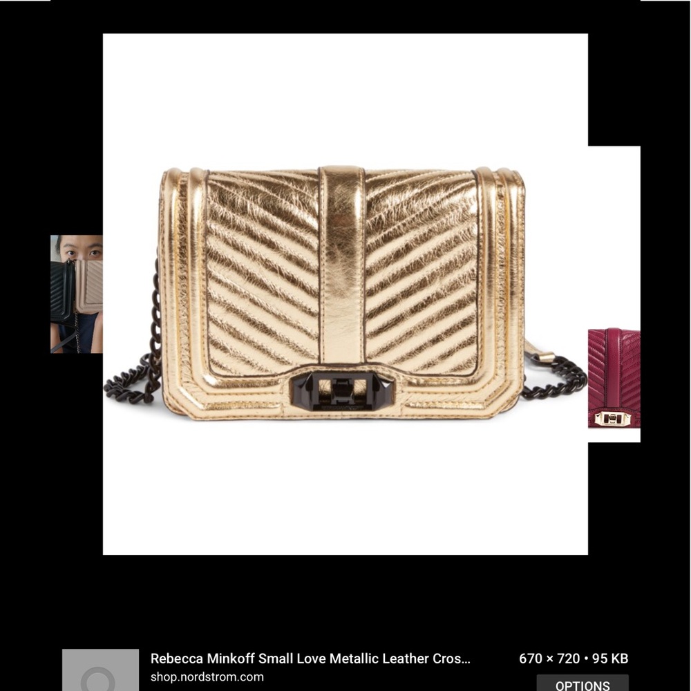 Rebecca Minkoff small gold love with chain NWT