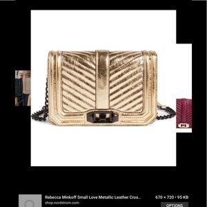 Rebecca Minkoff small gold love with chain NWT