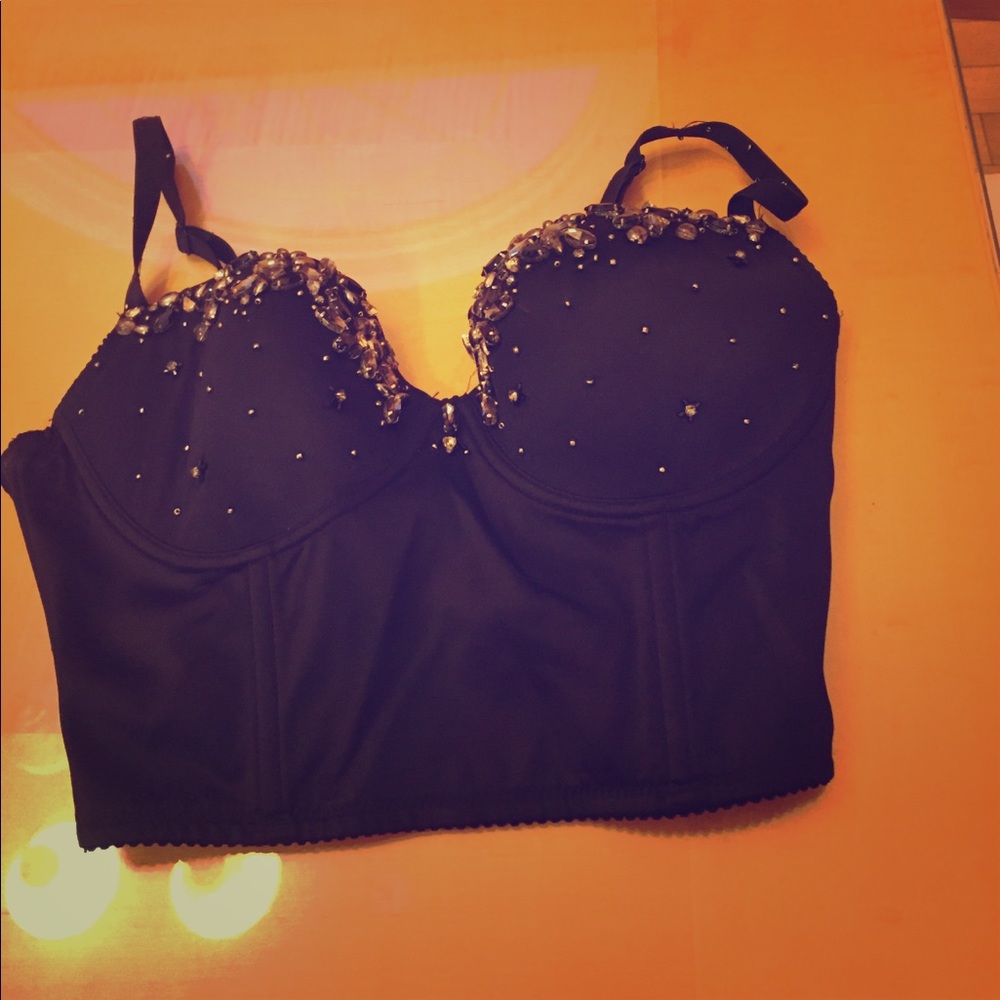 Black beaded bralette