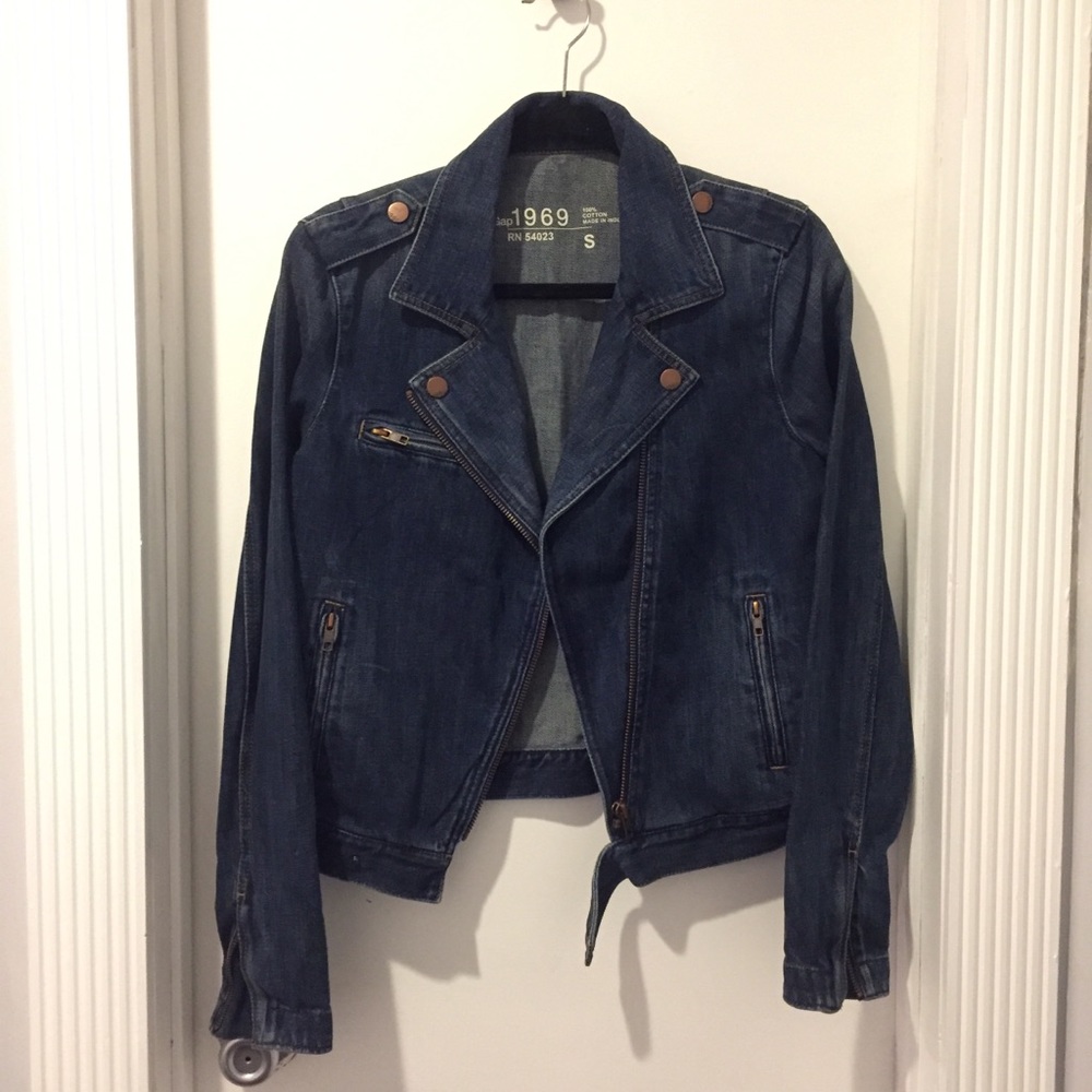 NWOT Gap Denim Moto Jacket