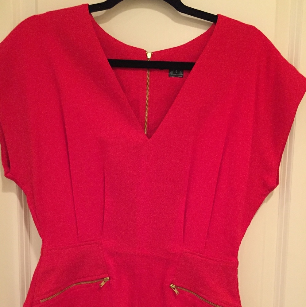 Red French Connection Wool holiday dress