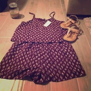 Lucky Brand | Tank Romper | NWT | Maroon | M |