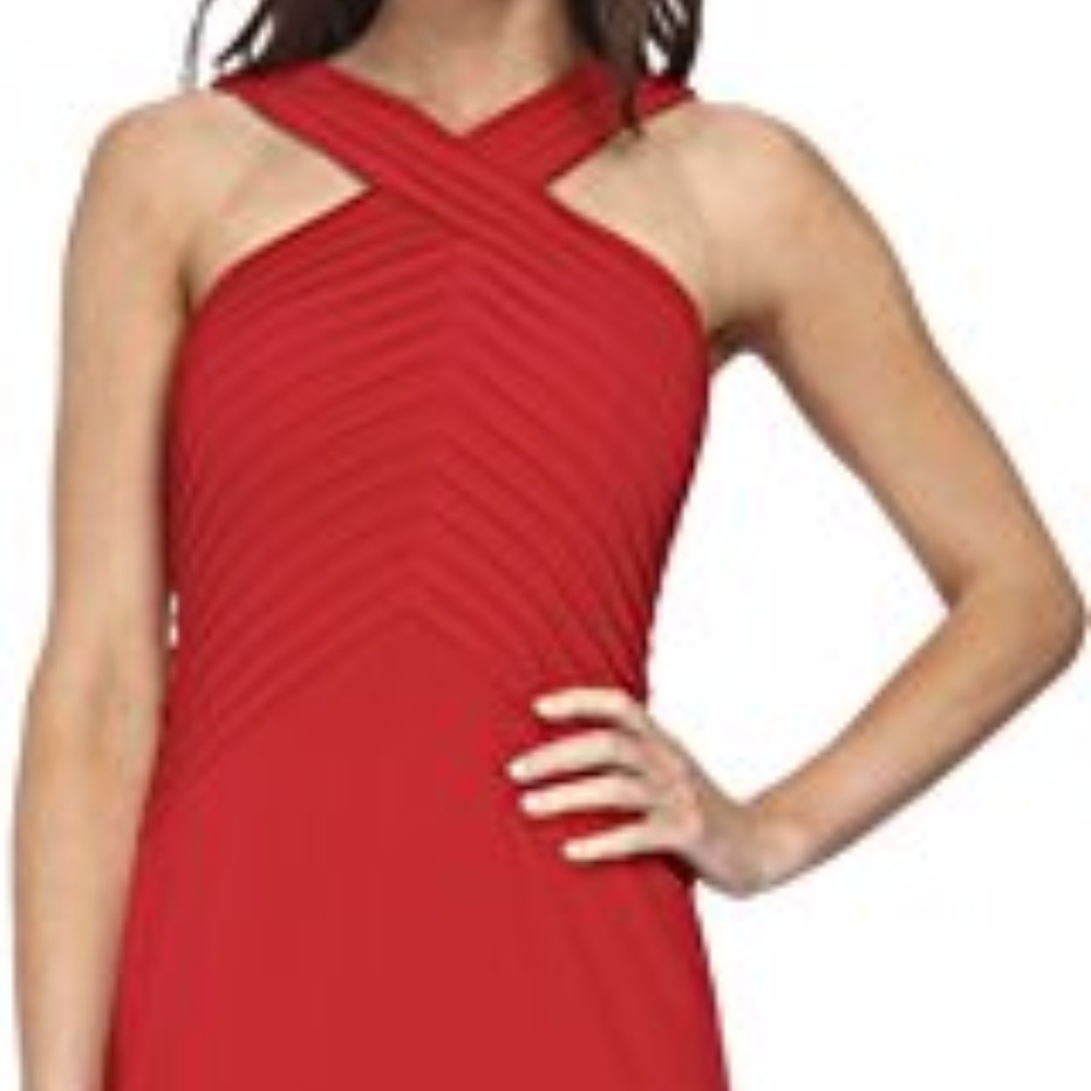 Calvin Klein Women's Red Pin Tuck Bodice Jersey Go