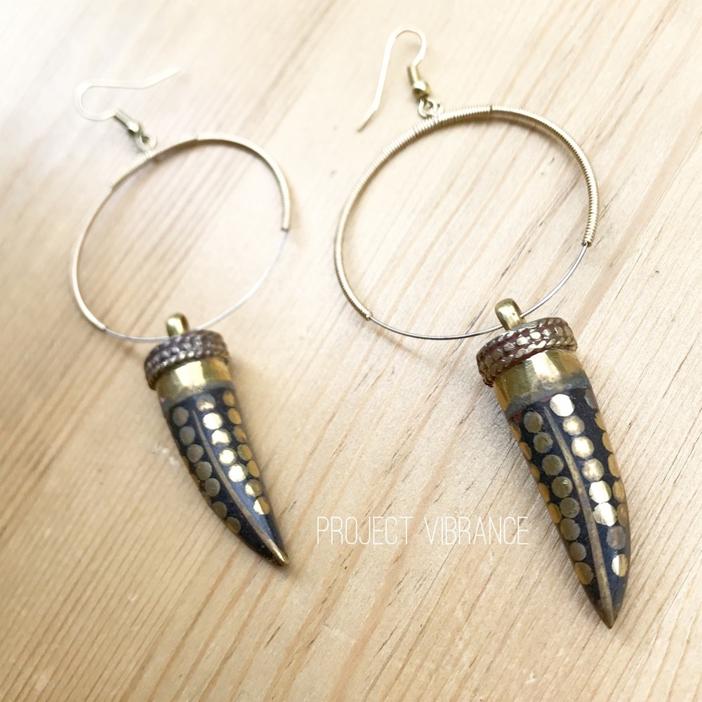 Black and Gold Tibetan Pendant