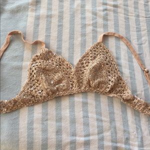 Beach riot crochet sequin bikini top