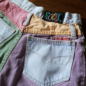 vintage color block jeans