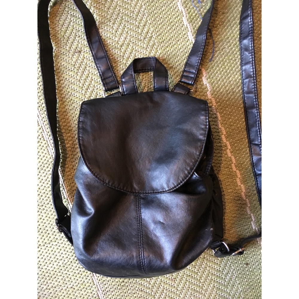 Black Leather Backpack