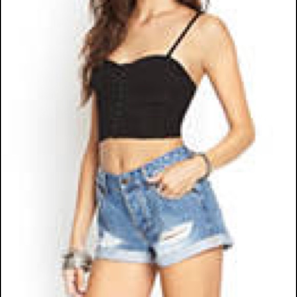 Forever 21 Distressed Jean Shorts - Picture 1 of 4